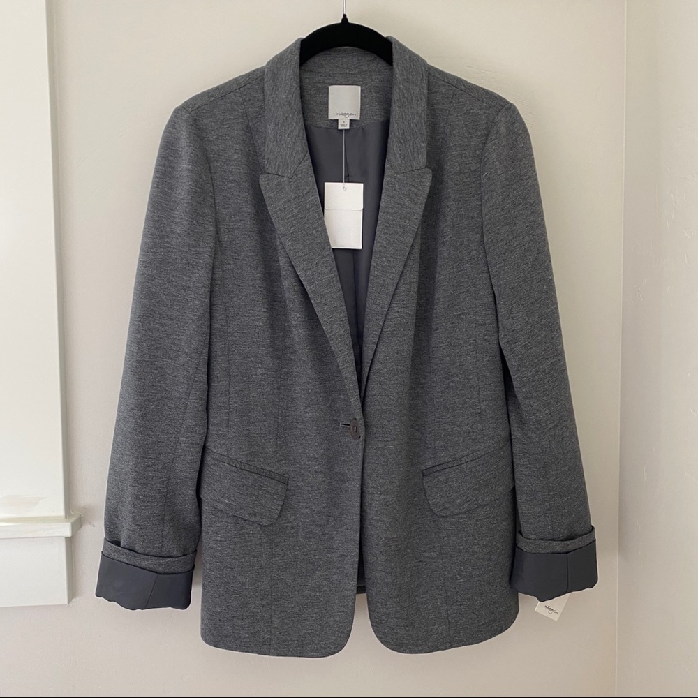 NWT Halogen gray boyfriend blazer - S